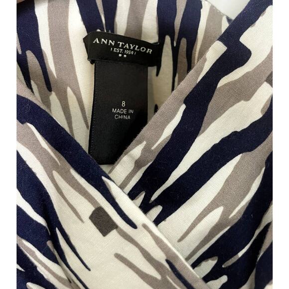 Ann Taylor Sleeveless Surplice V-Neck Empire Waist Mini Dress Multi Women's Sz 8 - Picture 5 of 12